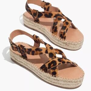 NWOB Madewell Malia Calfhair Espadrille Sandal, 8.5